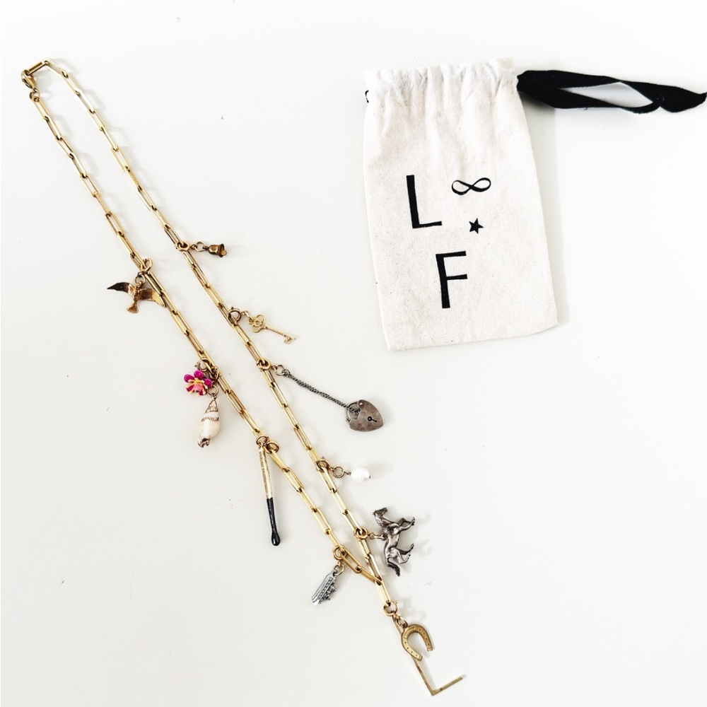 Lingua Franca NYC Paperclip Chain Charm Necklace